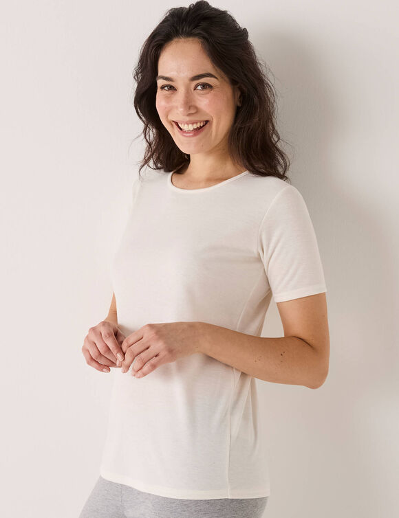 T-shirt thermique col rond - manches courtes (ivoire) T-shirt thermique col rond - manches courtes (ivoire)